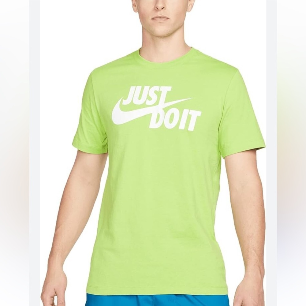 Men's Nike Lime Green T-Shirt with white logo, Size XXL